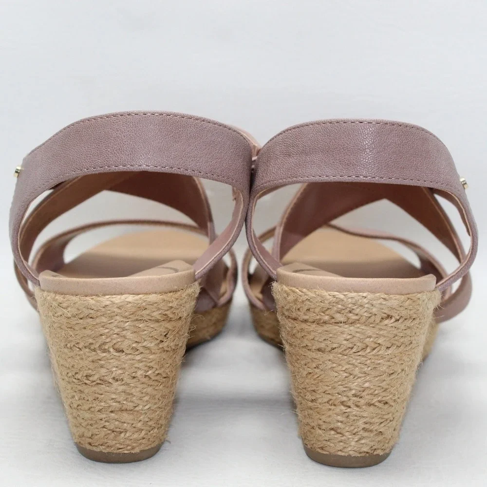 Dr. Scholls Emerge‎ Mauve Pink Espadrille Wedge Sandals Womens 10M Platform